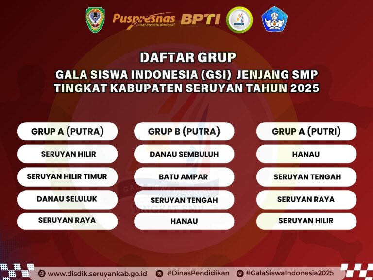 Jadwal Pertandingan Gala Siswa Indonesia (GSI) 2025 Jenjang SMP Kab ...